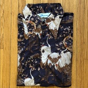 VINTAGE/ lily + waterbirds top